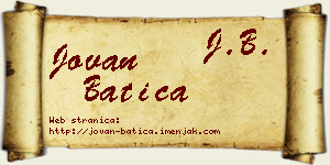Jovan Batica vizit kartica